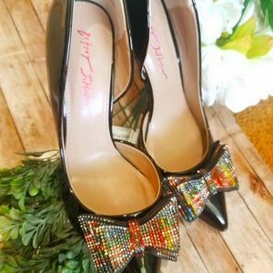 Betsy Johnson Prince Heels Black, Red, Rainbow